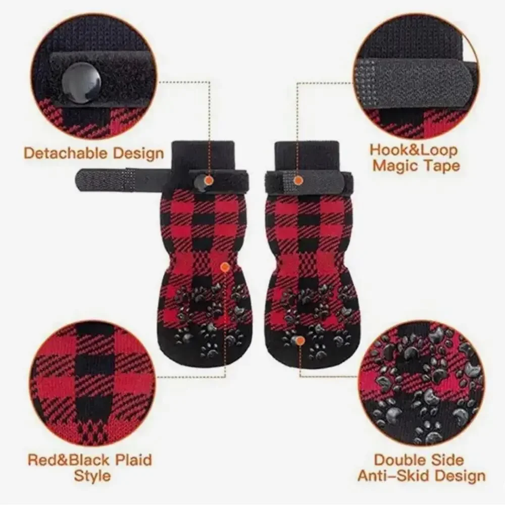 New 4 warm pet socks size medium